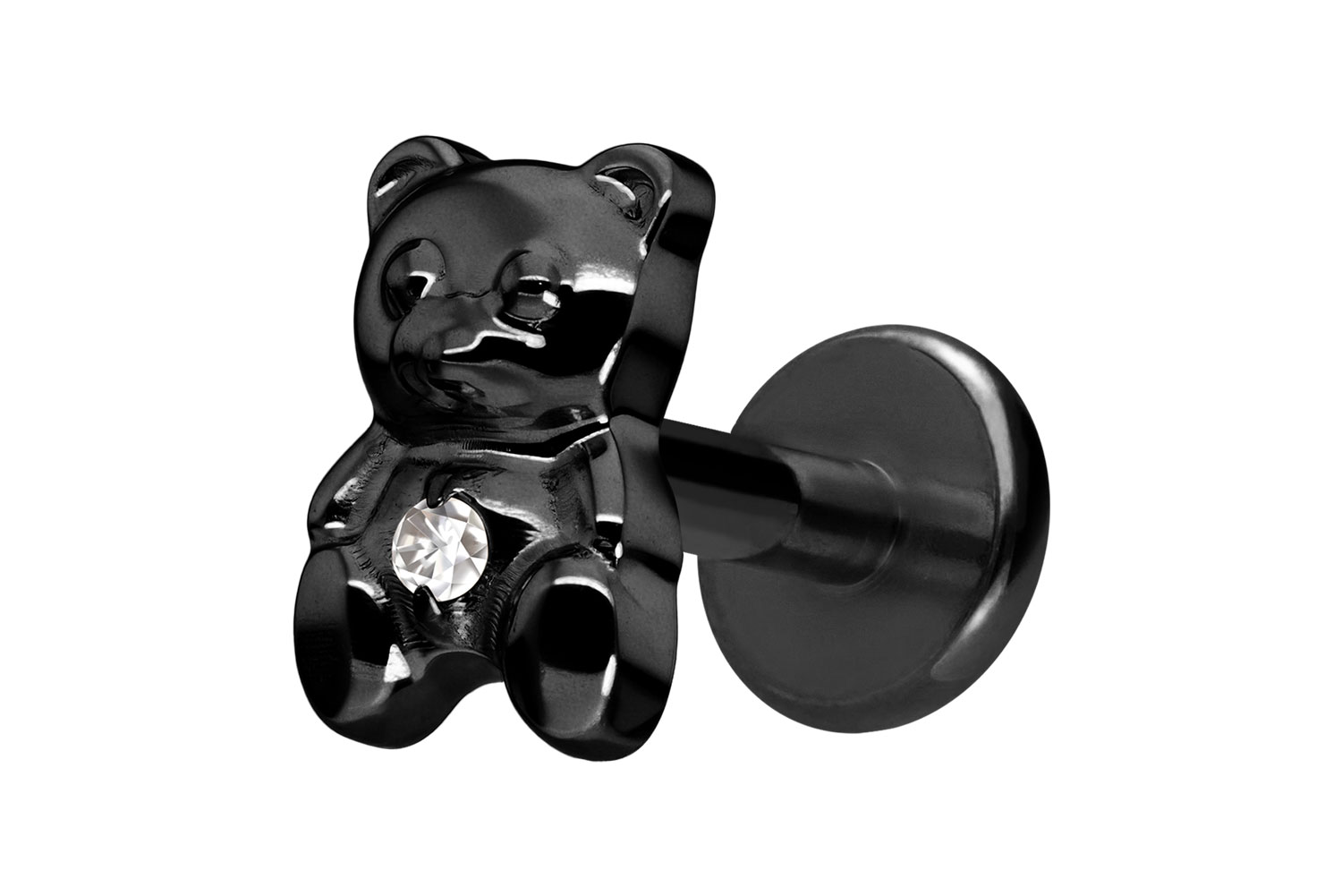 Titan Labret Piercing mit Innengewinde TEDDYBÄR